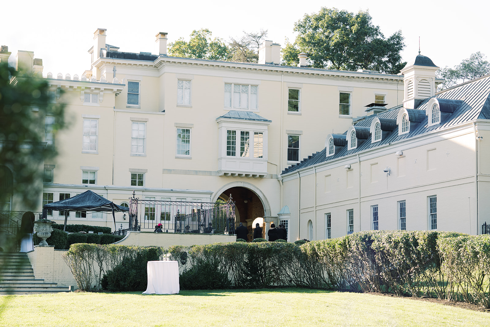 The back of Evergreen mansion.